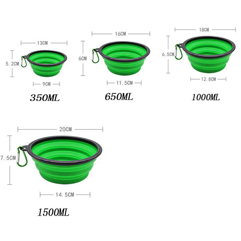 Faltbare 2-in-1 Silikon-Futterschale für Hunde und Katzen – Tragbarer Outdoor-Futter- & Wasserspender